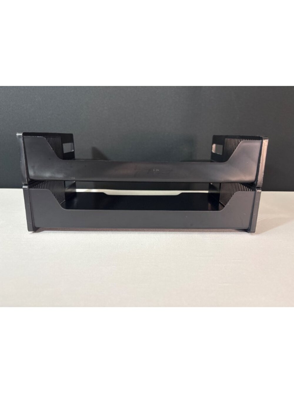 2 Stackable Black Plastic Letter Tray Organizer For Desk Or Office Supplies - Picture 5 of 7